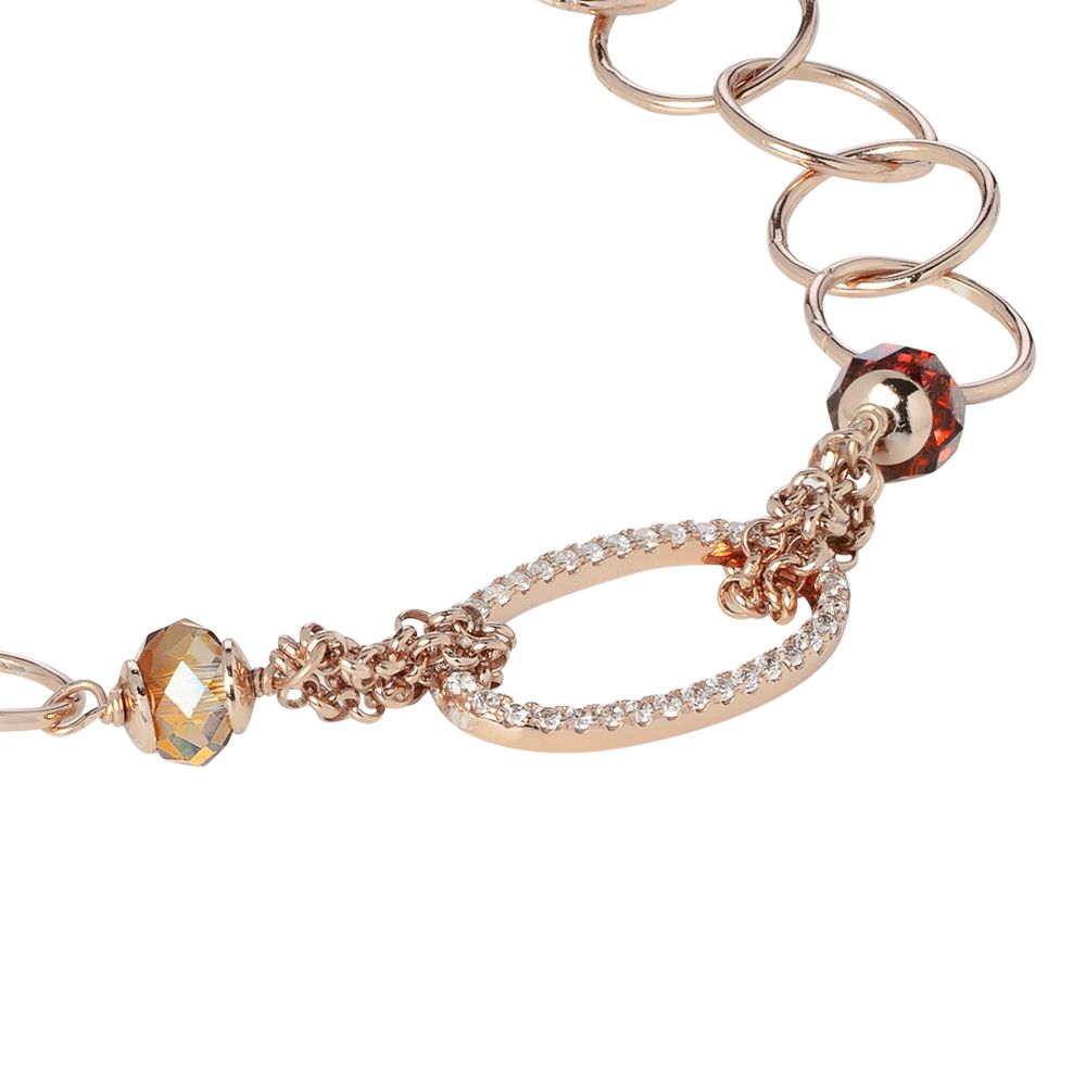 Bracciale rollò in argento placcato oro rosa con zirconi e Swarovski Default Title