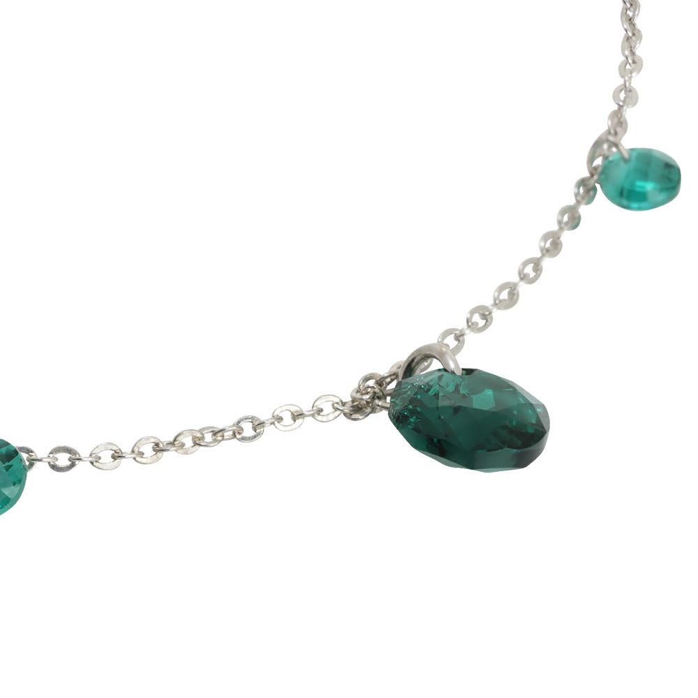 Bracciale con zirconi e Swarovski color smeraldo Default Title