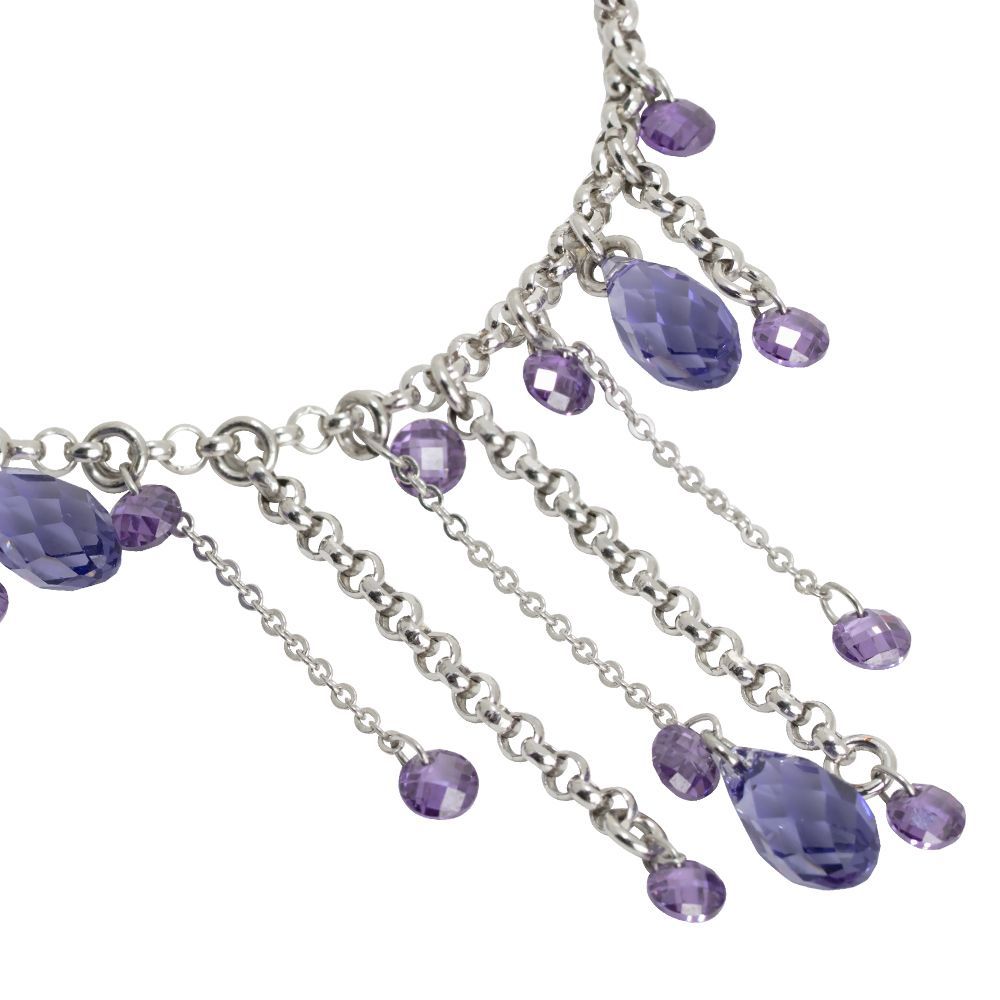 Bracciale con frange di cristalli Swarovski e zirconi dalle tonalità del viola Default Title