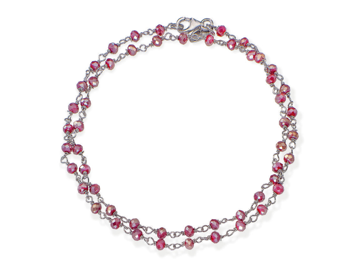 Bracciale in AG925 Cristalli cangianti amaranto (Lungh. 17+3 cm) Default Title