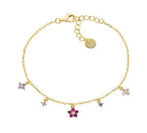 Bracciale in Argento 925 con zirconi multicolor - Oro - Lungh. 16 + 3 cm (mod. BRFIMGFU1)