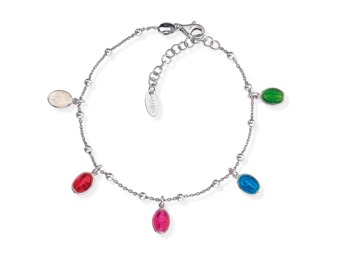 Bracciale in AG925 e smalti colorati  (Lungh. 16+3cm) Default Title