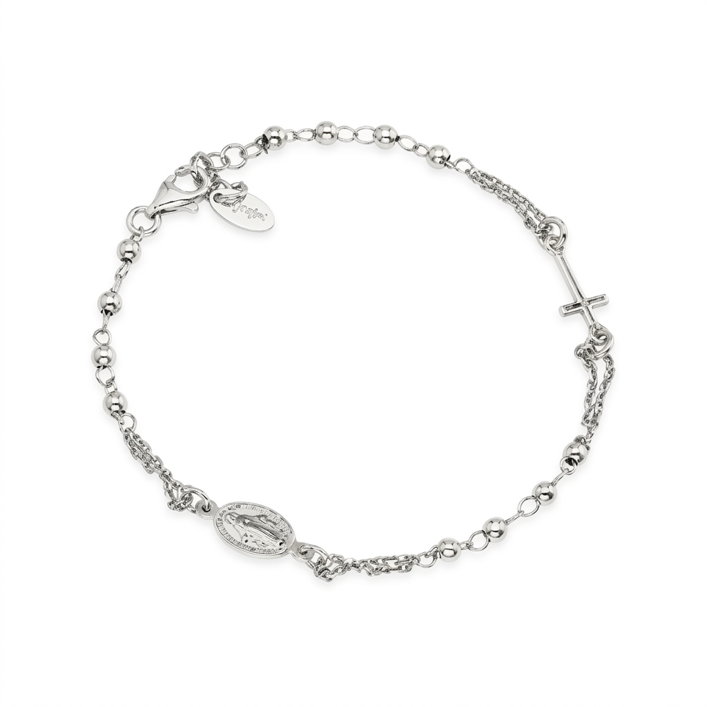 Bracciale in Argento 925 - Rodio - Lungh. 18 + 2 cm