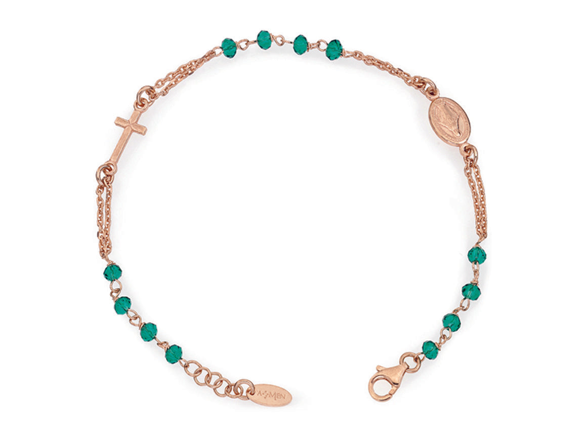 Bracciale Rosario   AG925 cristalli verdi Default Title