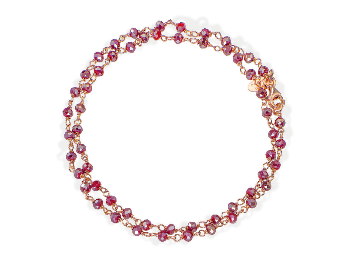 Bracciale in AG925 Cristalli cangianti amaranto (Lungh. 17+3 cm) Default Title