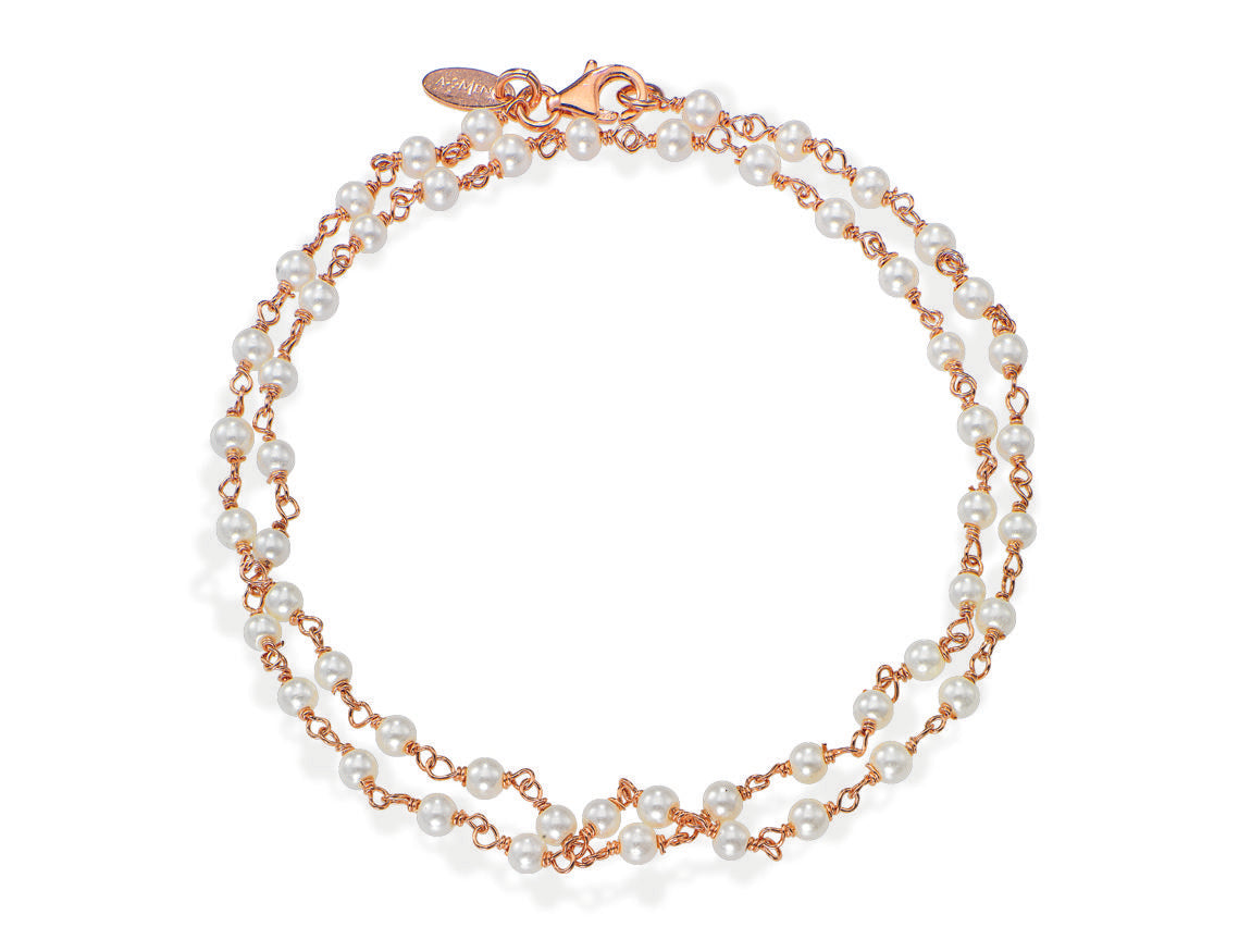 Bracciale in AG925 Perle di cristallo (Lungh. 17+3 cm) Default Title