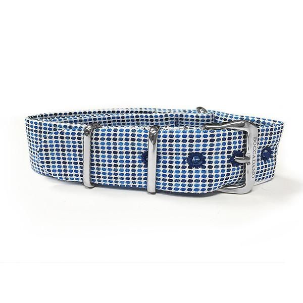 Cinturino sartoriale microquadri blu e bianchi Default Title