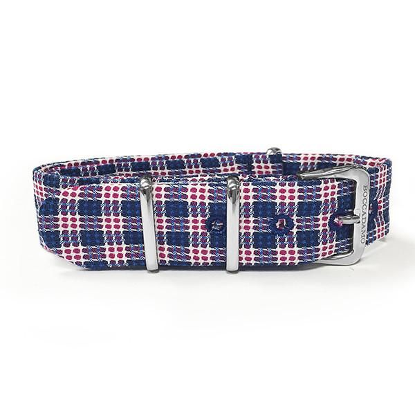 Cinturino sartoriale trama Twill bianco, blu e rosso Default Title