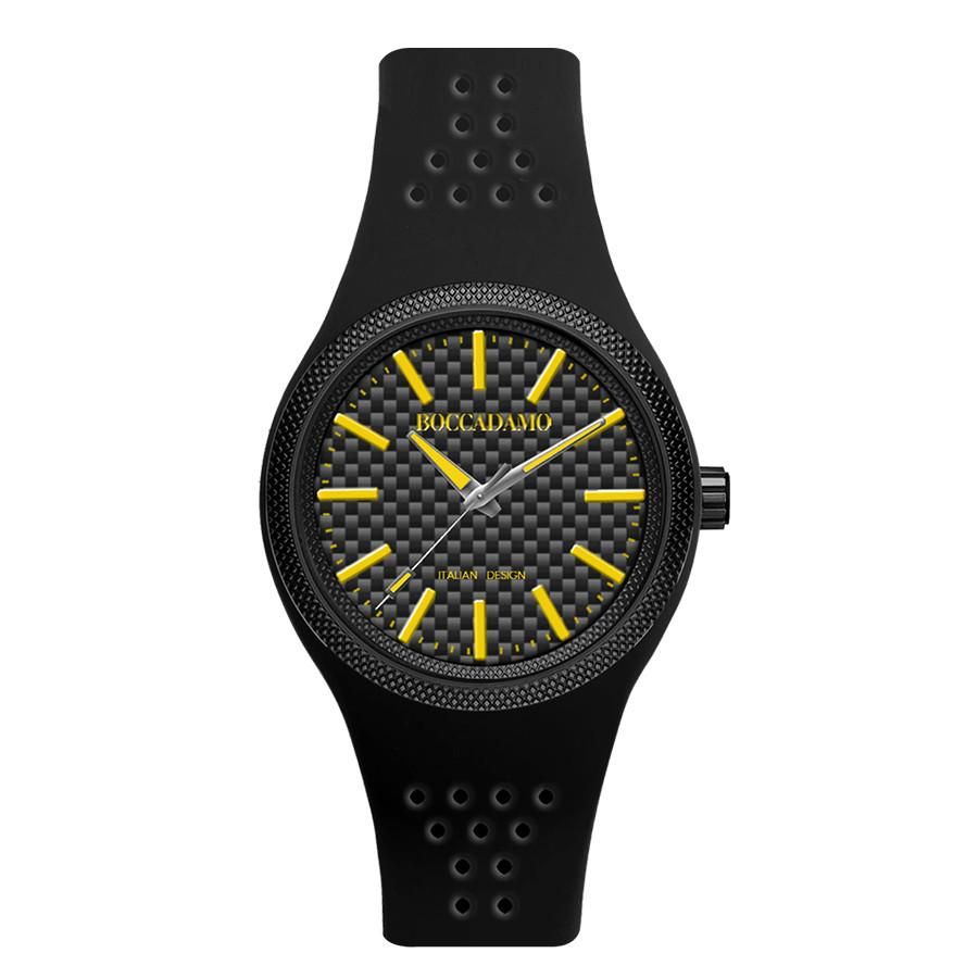 Orologio in silicone anallergico con indici e lancette gialle Default Title