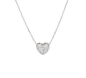 Collana in Argento 925 con zirconi bianchi - Rodio - Lungh. 40 + 5 cm (mod. CLHSCBBZ3)