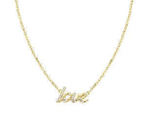 Collana in Argento 925 con zirconi bianchi - Oro - Lungh. 40 + 5 cm (mod. CLLOVGBZ3)