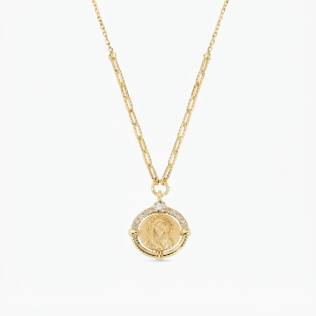 Collana in Argento 925 con zirconi bianchi - Oro - Lungh. 40 + 5 cm (mod. CLMATOGBZ)