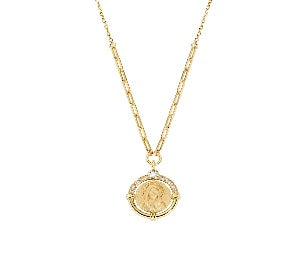 Collana in Argento 925 con zirconi bianchi - Oro - Lungh. 40 + 5 cm (mod. CLMATOGBZ)