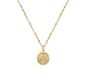 Collana in Argento 925 con zirconi bianchi - Oro - Lungh. 40 + 5 cm (mod. CLMIPUGBZ)