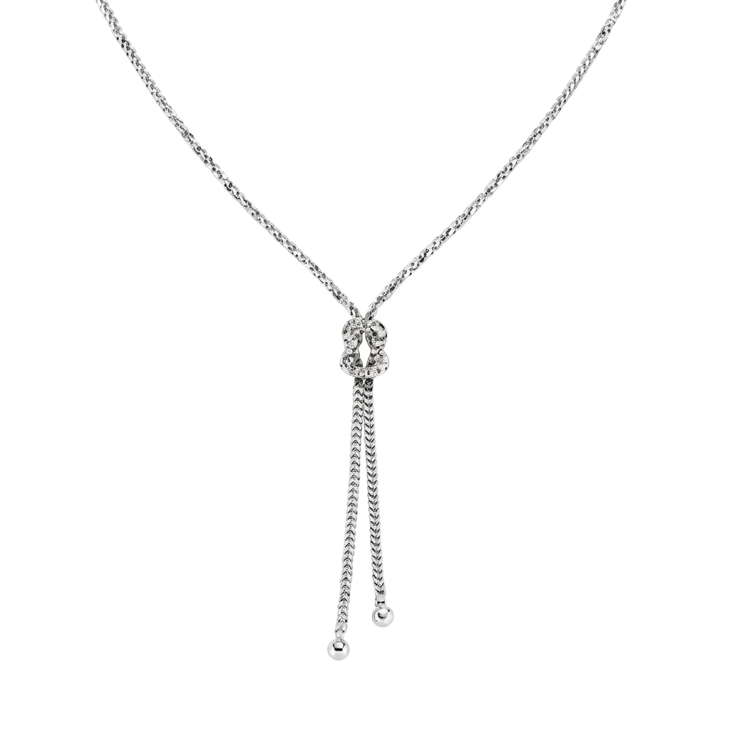 Collana in Argento 925 - Rodio - Lungh. 40 + 5 cm