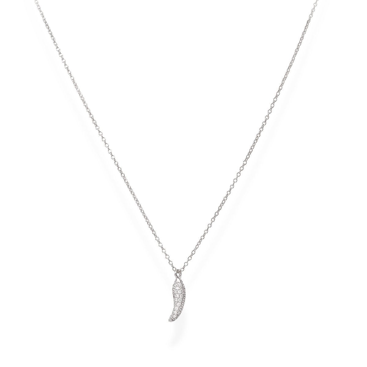 Collana in AG925 Rodio (Lungh. 40+4  pendente 1,5cm) Default Title