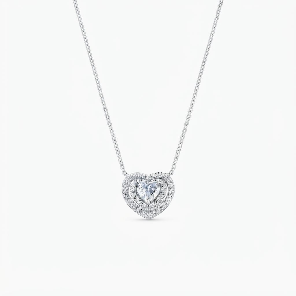 Collana in Argento 925 con zirconi bianchi - Rodio - Lungh. 40 + 5 cm (mod. CLPHSIBBBZ)