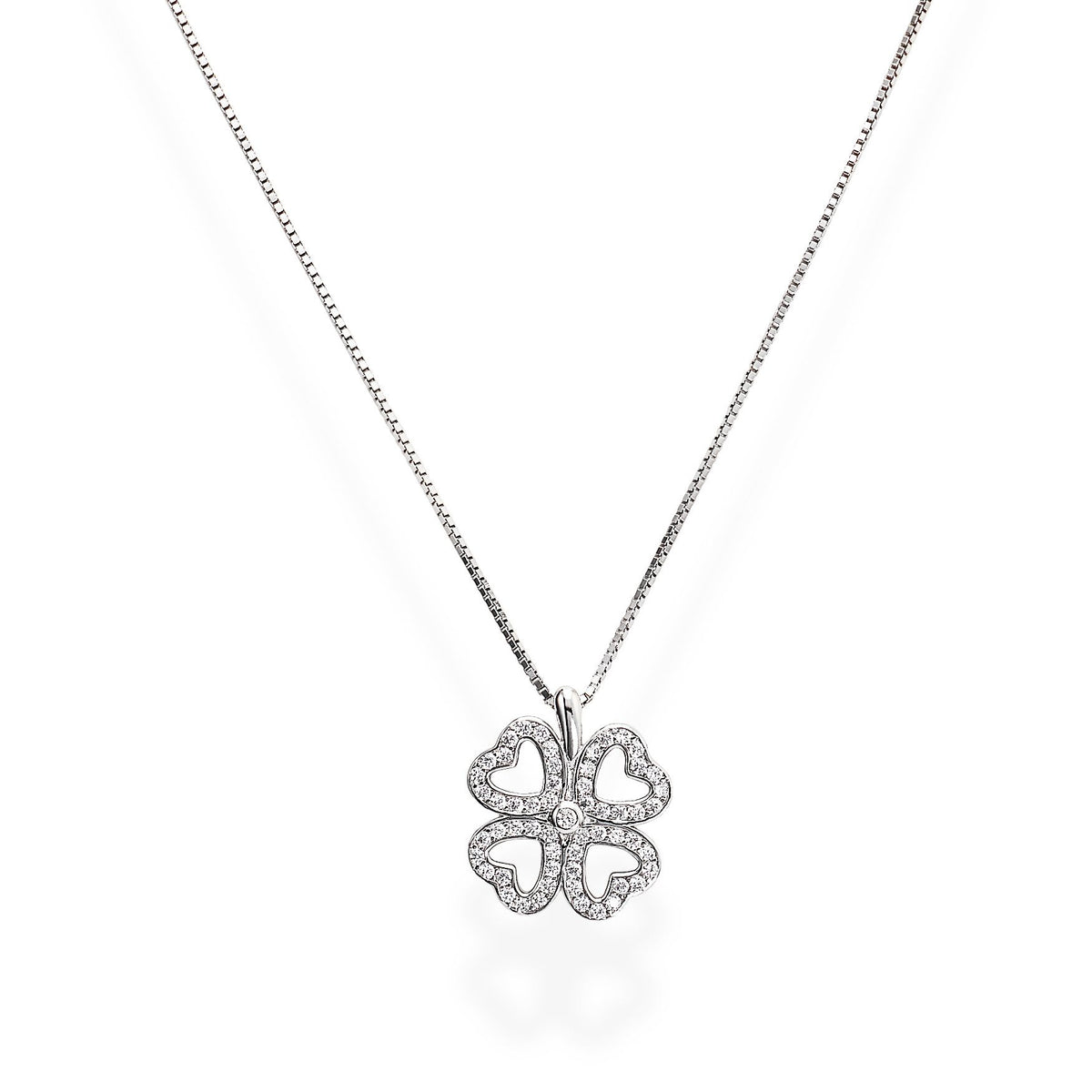 Collana in AG925 e zirconi bianchi Rodio (Lungh. 42cm - Ø 1,3cm) Default Title