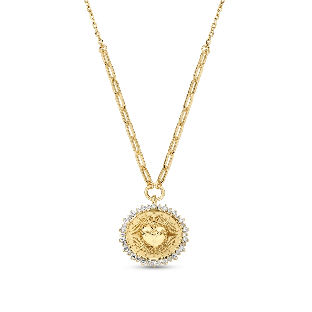 Collana in Argento 925 con zirconi bianchi - Oro - Lungh. 40 + 5 cm (mod. CLSCTOGBZ)