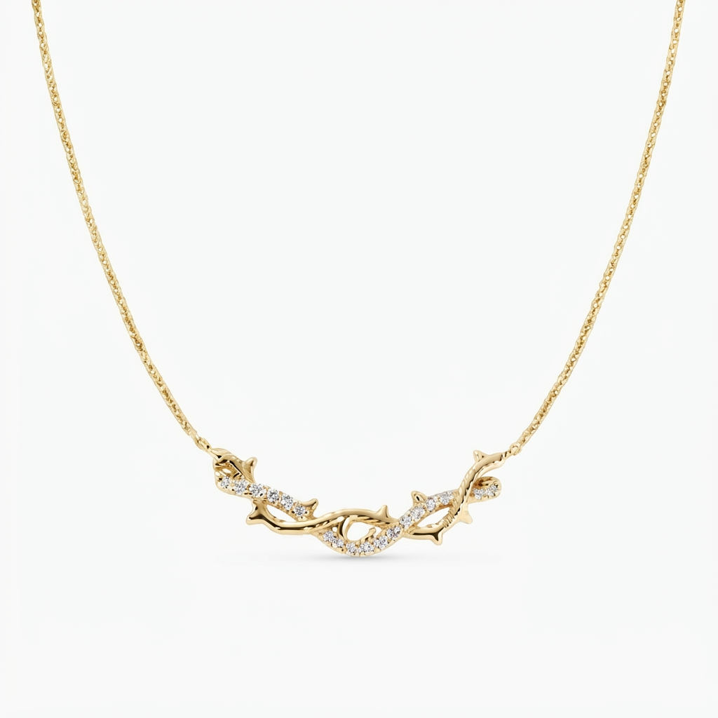 Collana in Argento 925 con zirconi bianchi - Oro - Lungh. 40 + 5 cm (mod. CLSPIGBZ)