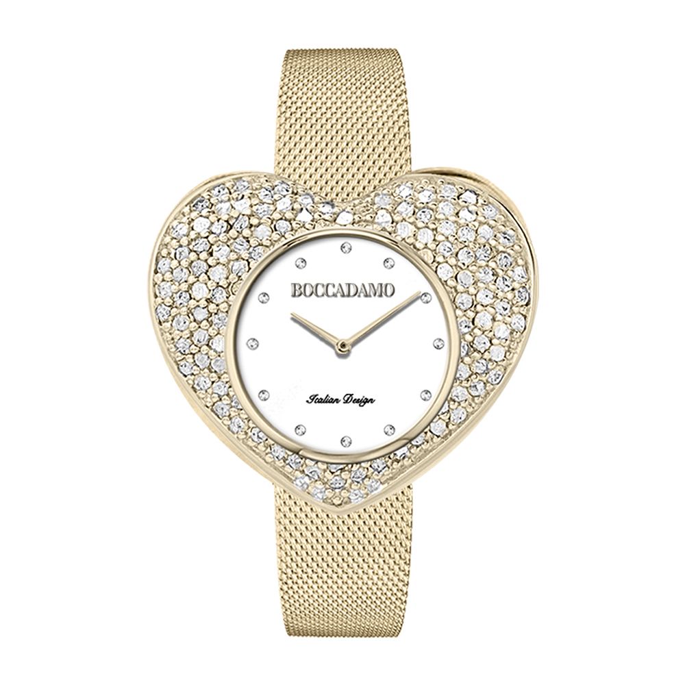 Orologio gold con quadrante a forma di cuore e pavè di Swarovski Default Title