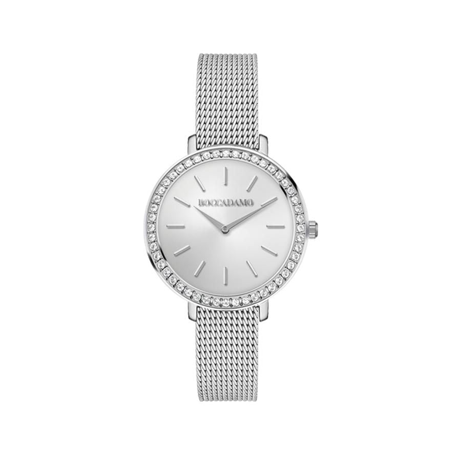 Orologio da polso donna silver con quadrante circolare e Swarovski Default Title