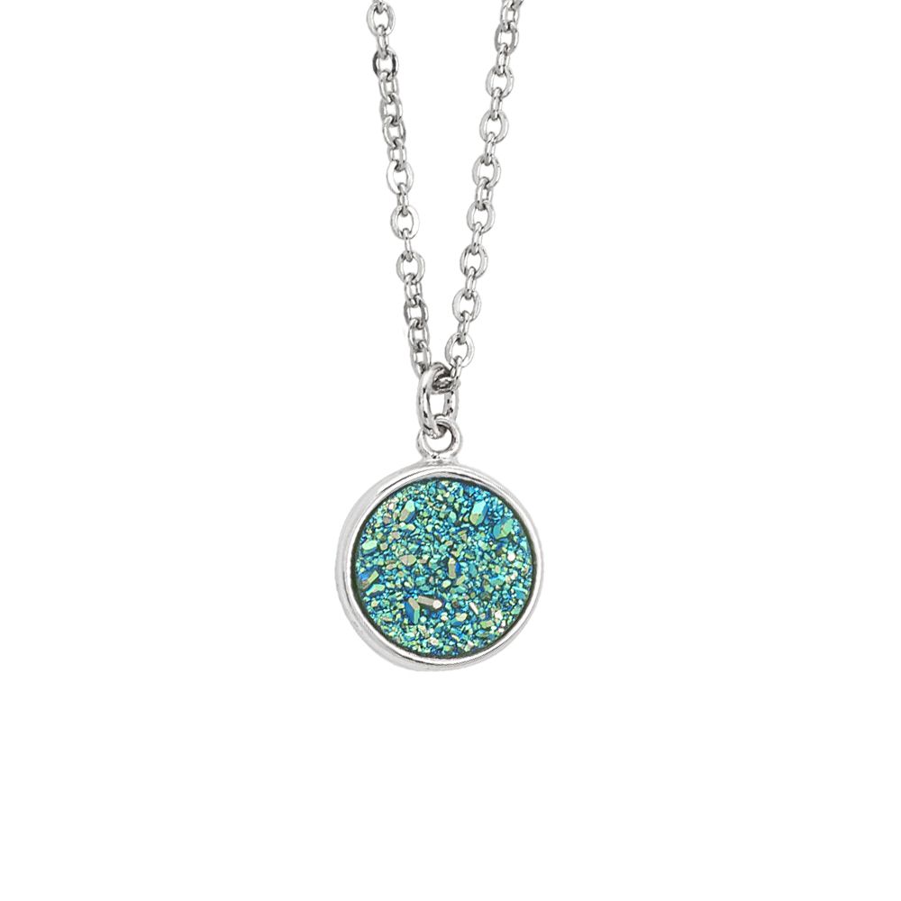 Collana con druzy stone verde acqua Default Title