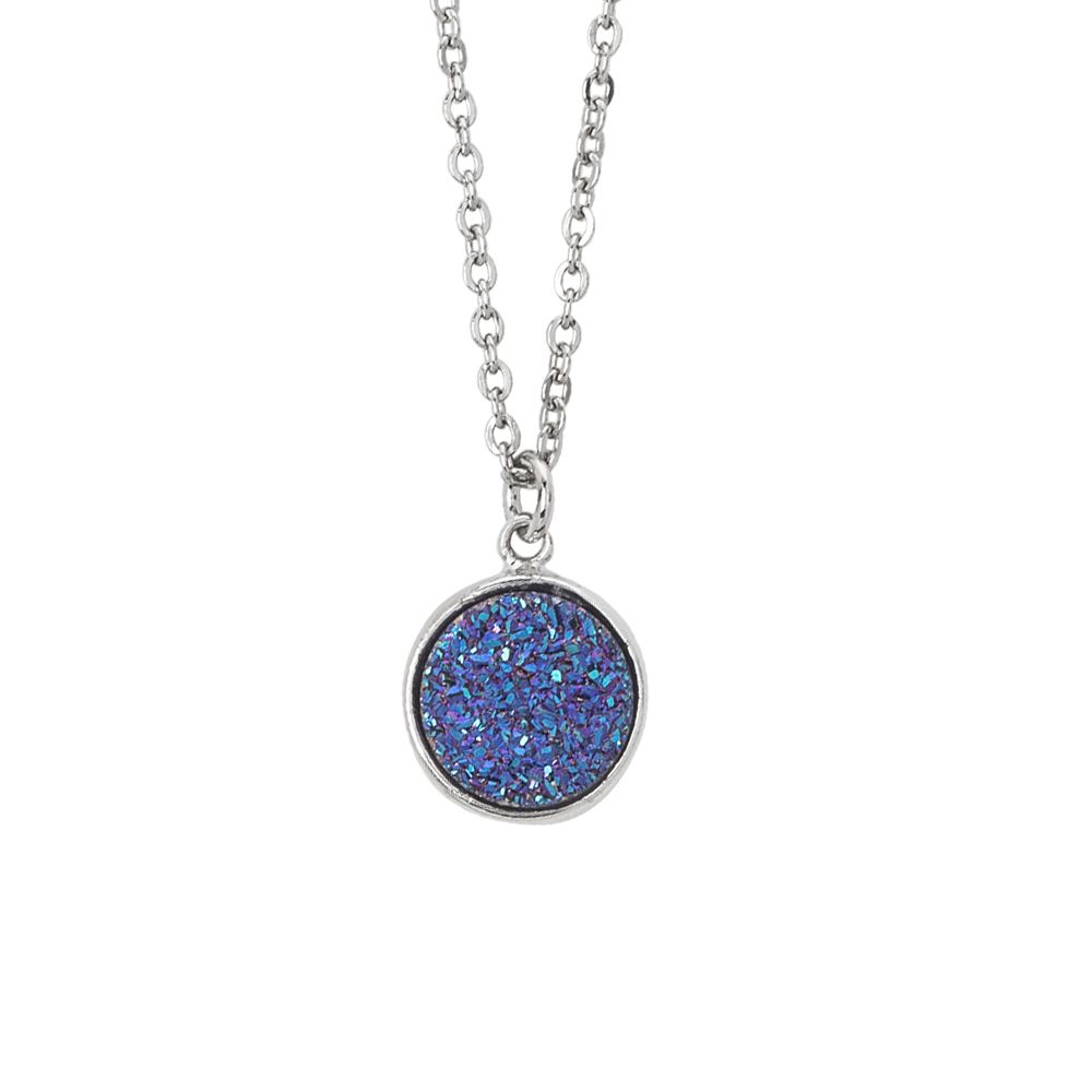 Collana con druzy stone viola Default Title