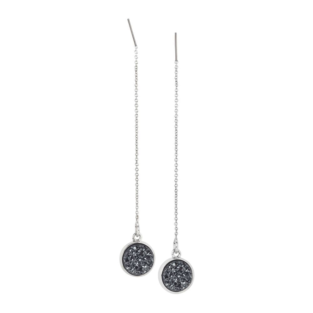 Orecchini pendenti con druzy stone color ematite Default Title