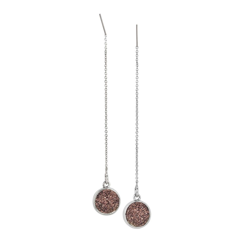 Orecchini pendenti con druzy stone color bronzo Default Title
