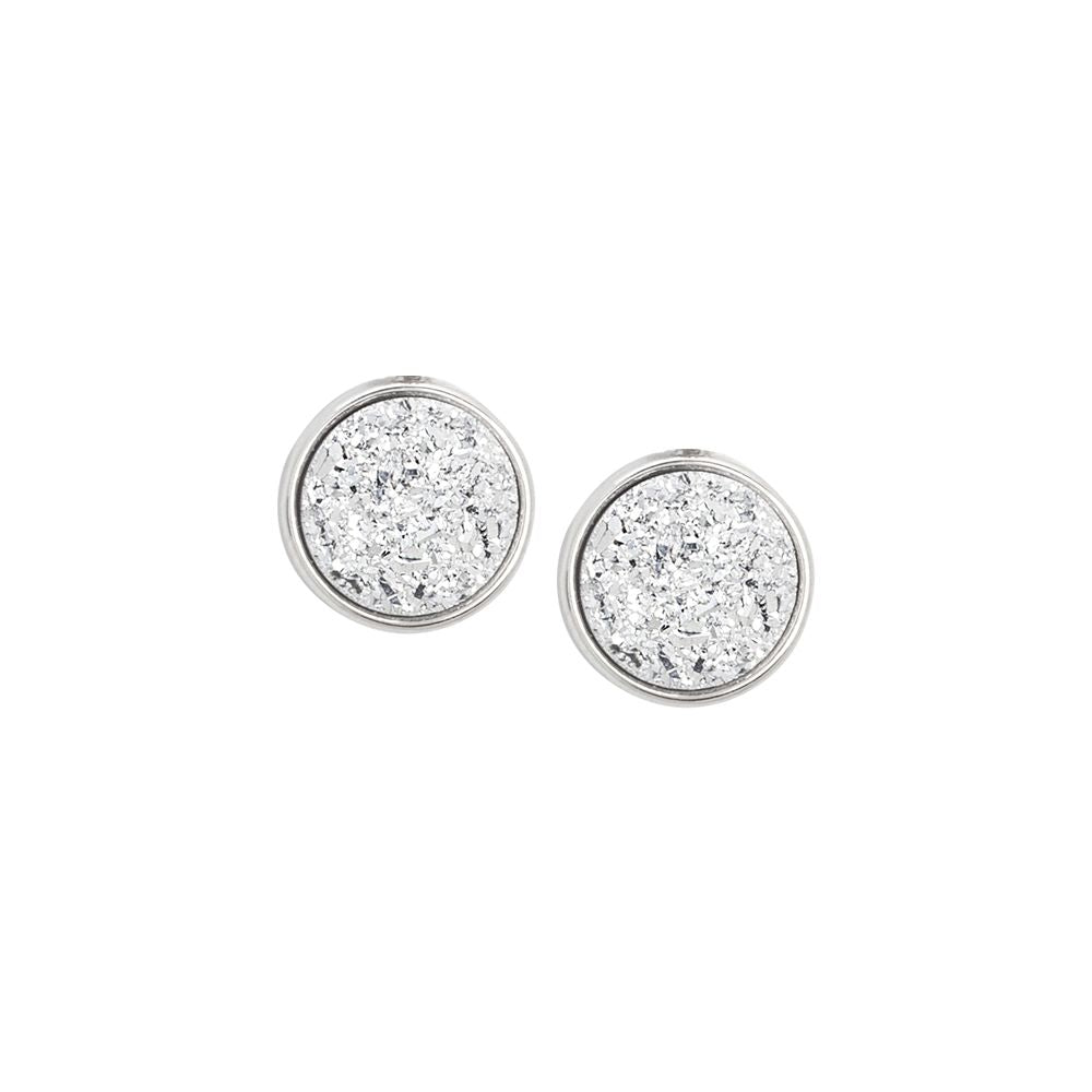 Orecchini a lobo con druzy stone bianco Default Title