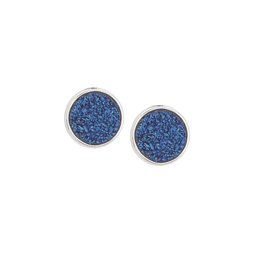 Orecchini a lobo con druzy stone blu Default Title