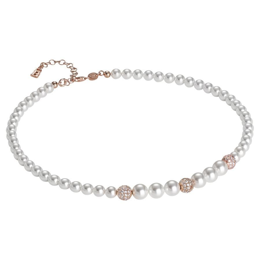 Collana rosata con perle Swarovski degradè e zirconi Default Title