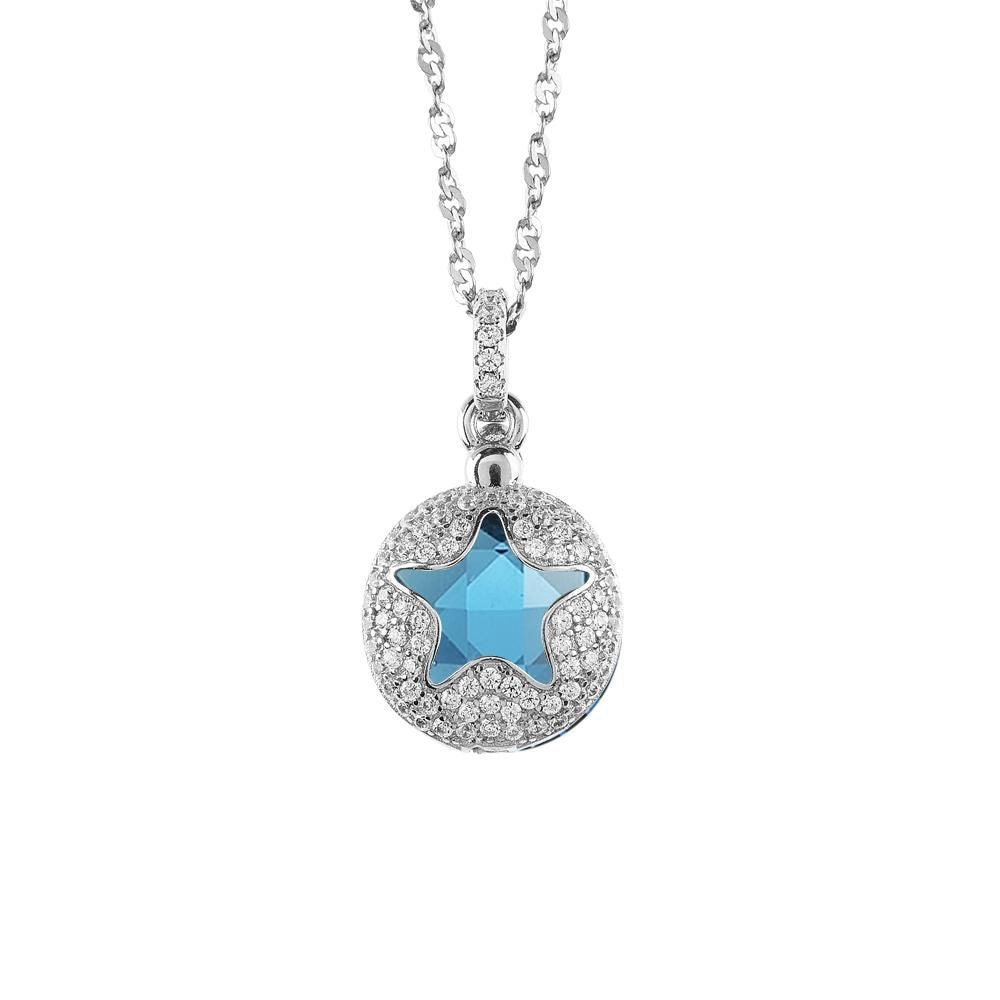 Collana con stella di zirconi apribile e cristallo blu Default Title