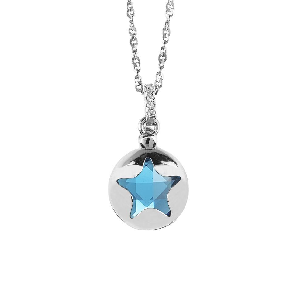 Collana con stella apribile e cristallo blu Default Title