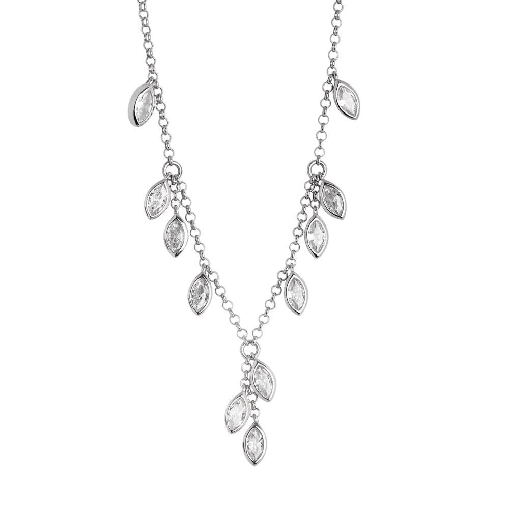 Collana con zirconi a navette taglio brillante Default Title
