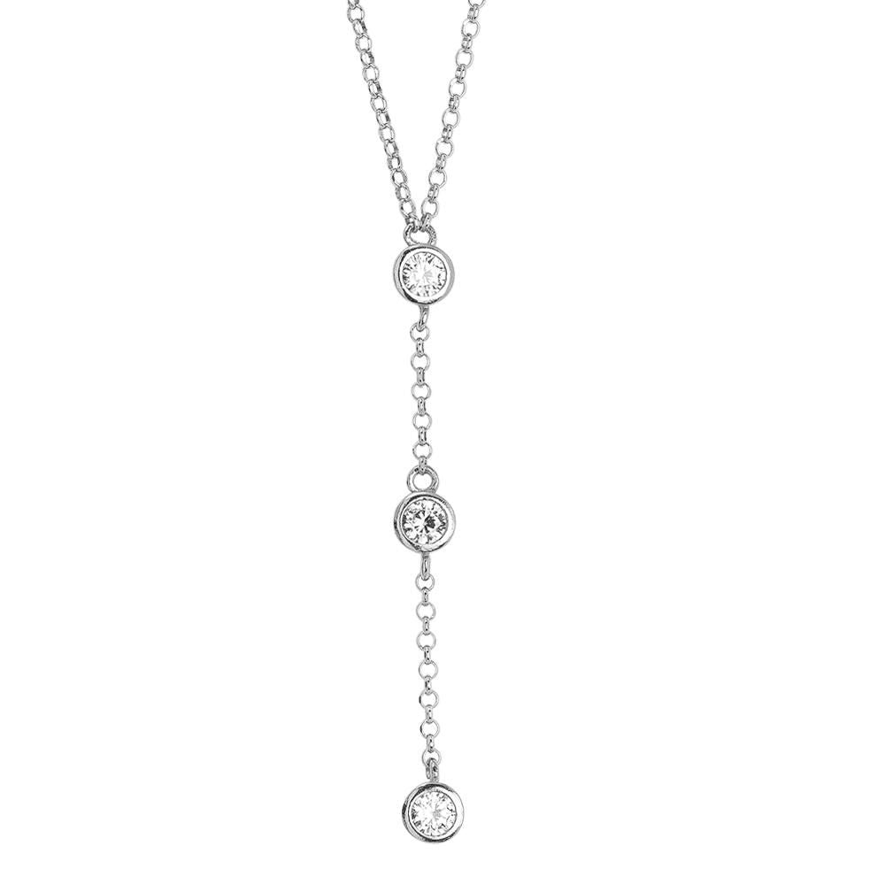 Collana con cravattino di zirconi taglio diamante Default Title