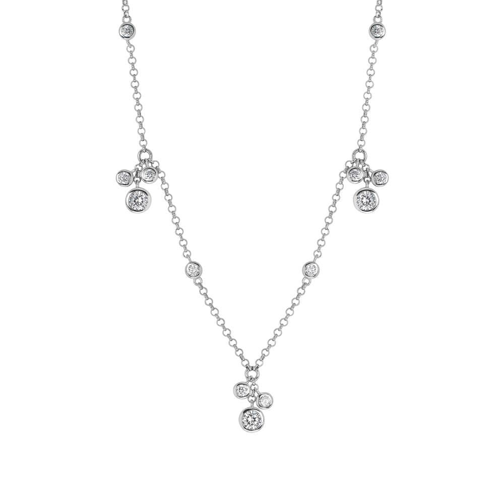 Collana in argento con ciuffetti pendenti di zirconi Default Title