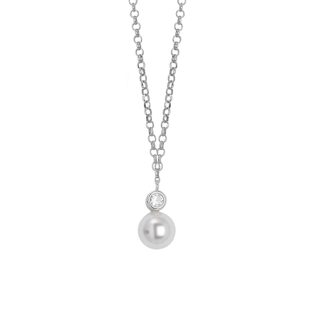 Collana con pendente di zircone e perla Swarovski Default Title