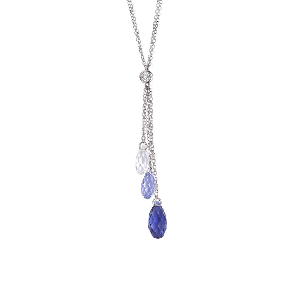 Collana con ciuffetto di Swarovski dalle sfumature viola e zirconi Default Title