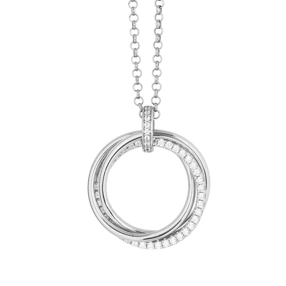 Collana in argento con pendente circolare e zirconi Default Title