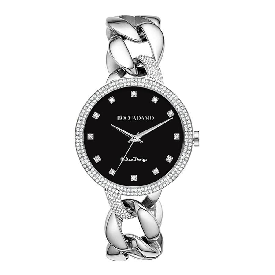 Orologio da polso donna con quadrante nero e ghiera doppio filo Swarovski Default Title
