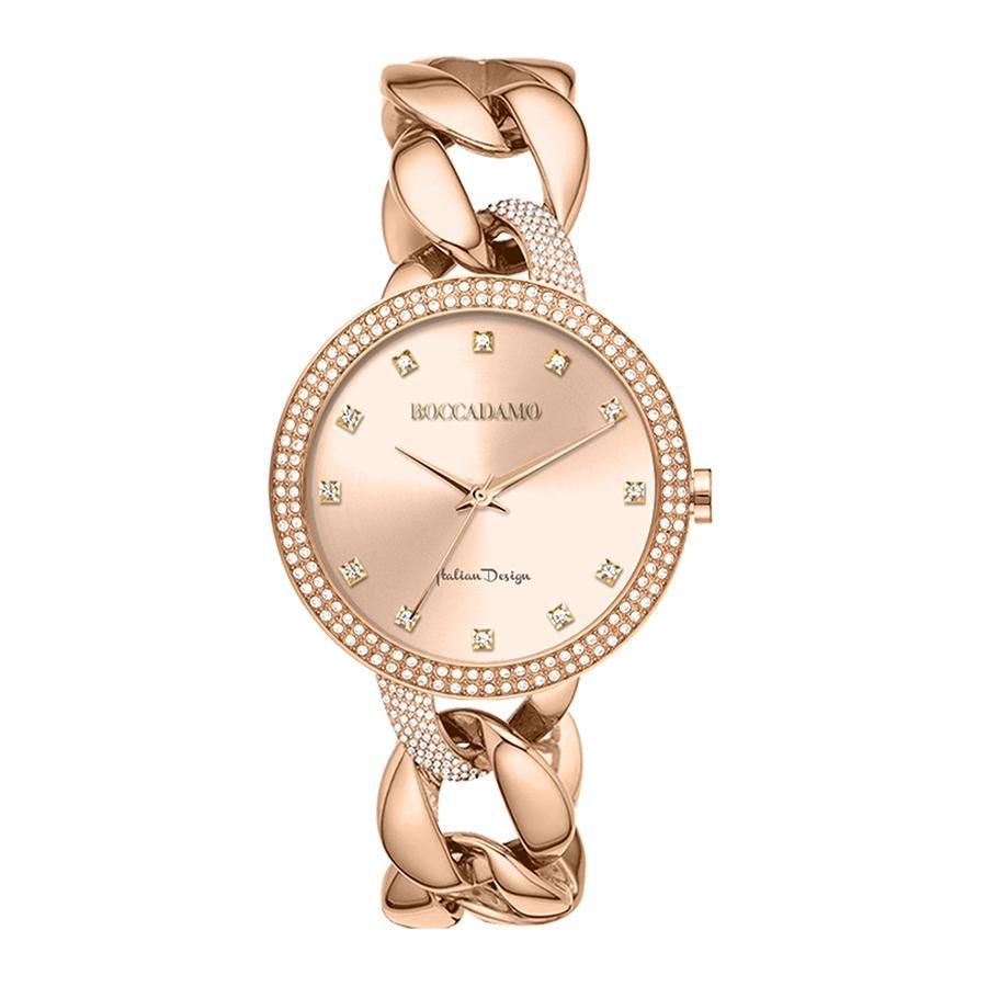 Orologio da polso donna con quadrante rosato e bracciale grumetta rosato Default Title