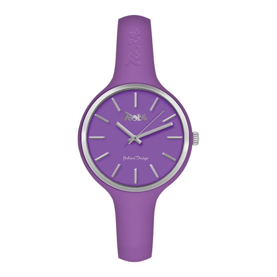 Orologio donna in silicone anallergico viola e ghiera silver Default Title