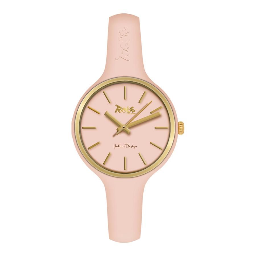 Orologio donna in silicone anallergico rosa cipria e ghiera dorata Default Title
