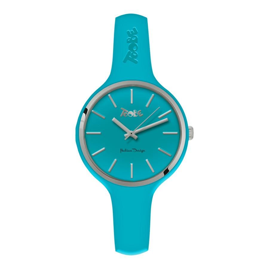 Orologio donna in silicone anallergico azzurro e ghiera silver Default Title