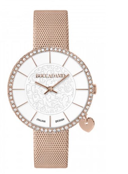Orologio rose gold con quadrante bicolor su due livelli e charm a cuore laterale Default Title
