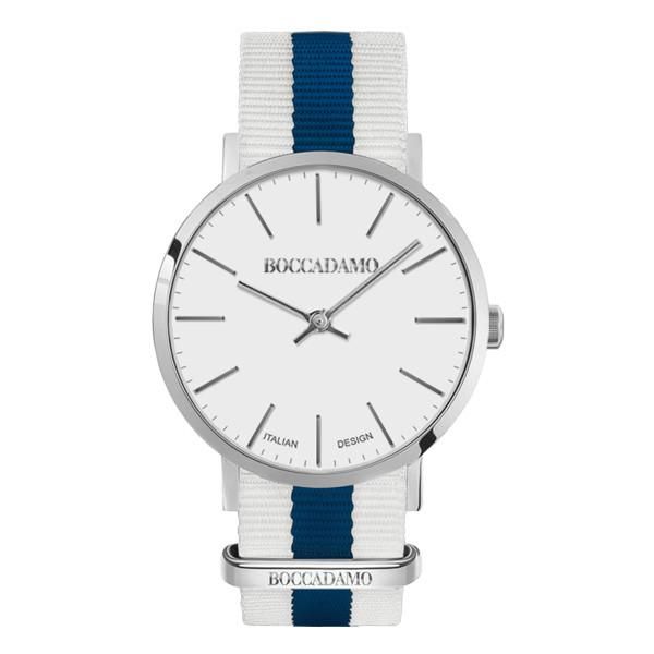 Orologio con quadrante bianco e cinturino in nylon bicolor Default Title