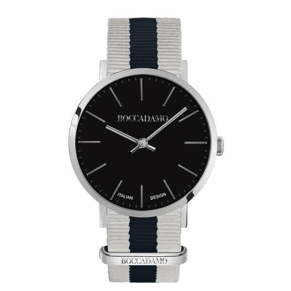 Orologio con quadrante nero e cinturino in nylon bicolor Default Title