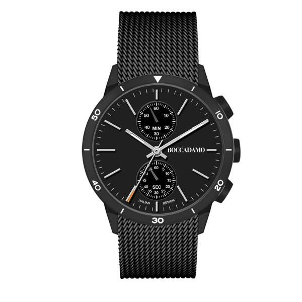 Orologio crono con quadrante e cinturino nero Default Title